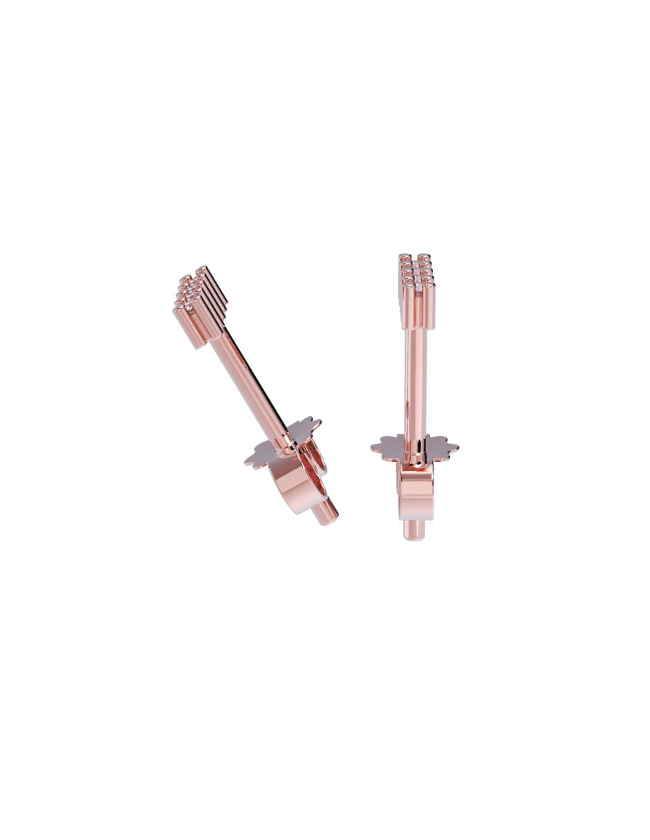 Aretes de Oro 14k con acabado pulido Zirconia Blanca (Z4933-E)-7