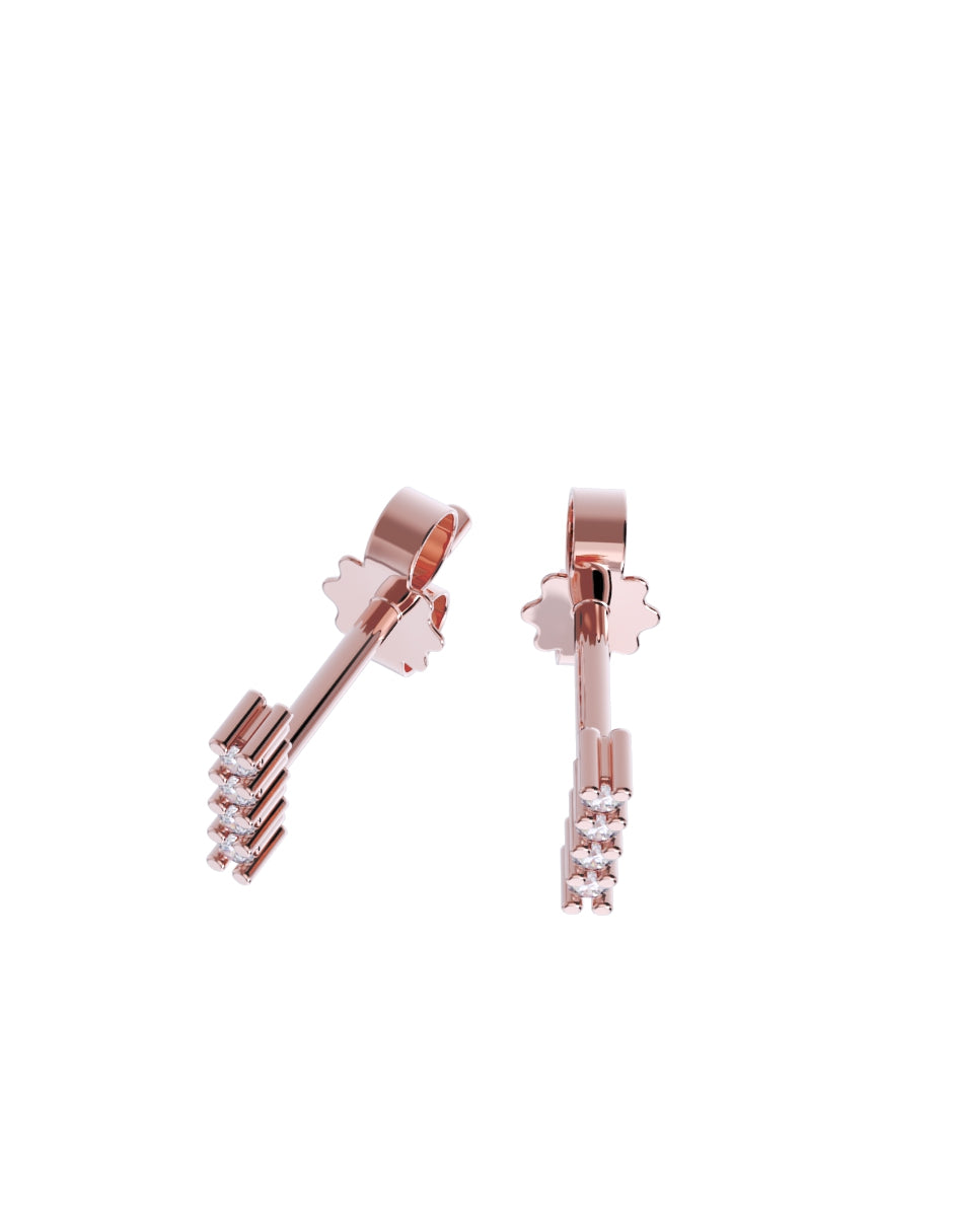 Aretes de Oro 14k con acabado pulido Zirconia Blanca (Z4933-E)-8