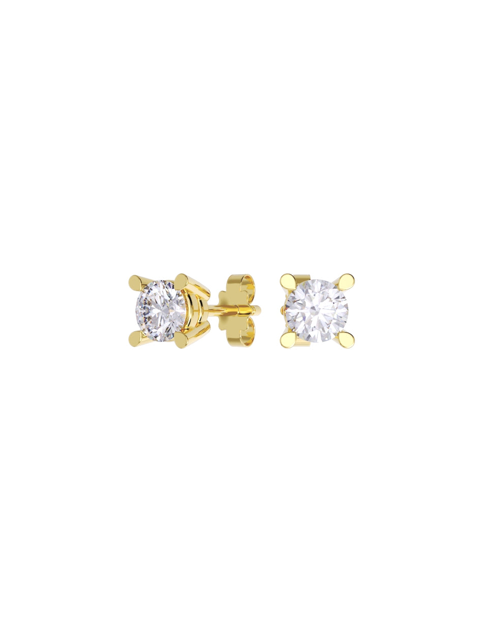 Aretes de Oro 14k con acabado pulido Zirconia Blanca (Z5061-20-E)