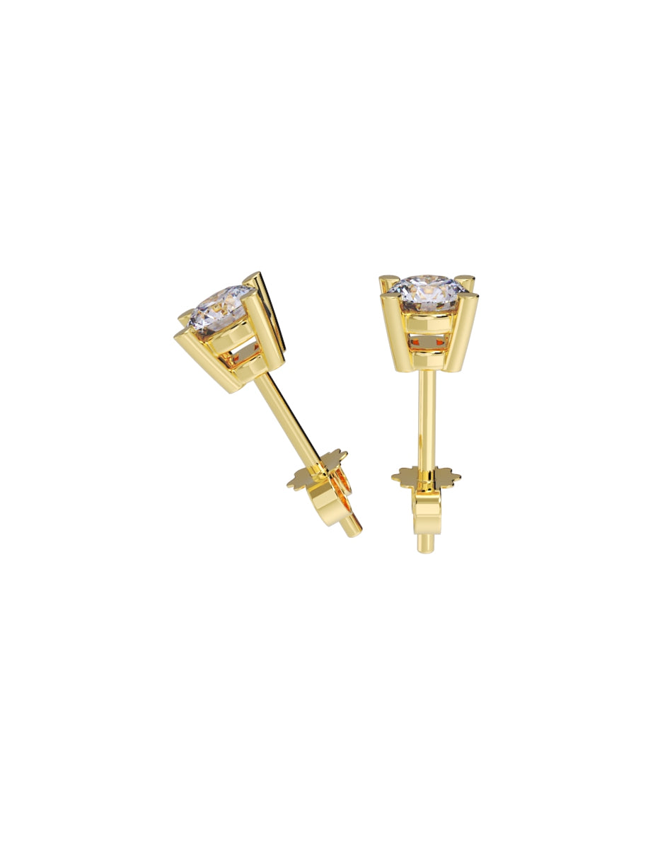 Aretes de Oro 14k con acabado pulido Zirconia Blanca (Z5061-20-E)-1