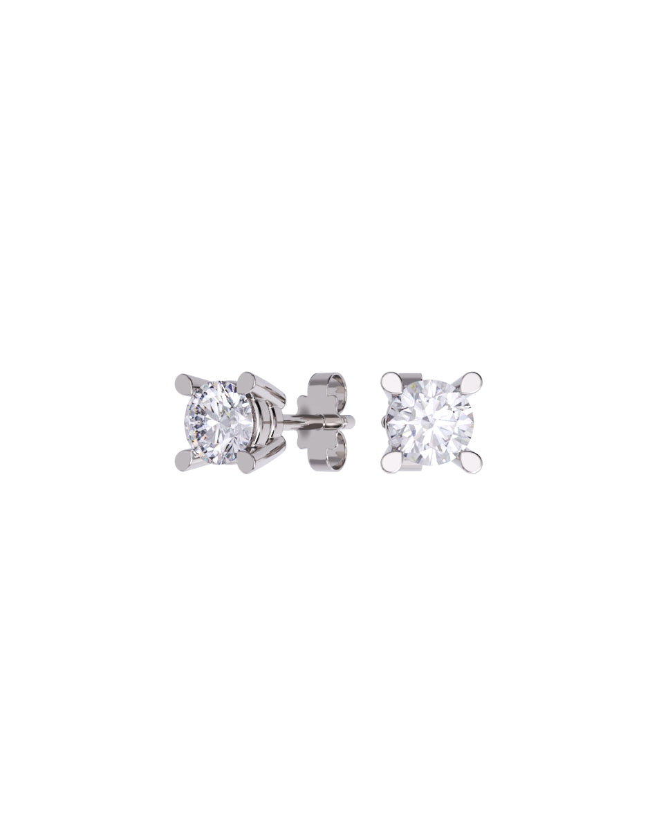 Aretes de Oro 14k con acabado pulido Zirconia Blanca (Z5061-20-E)-3
