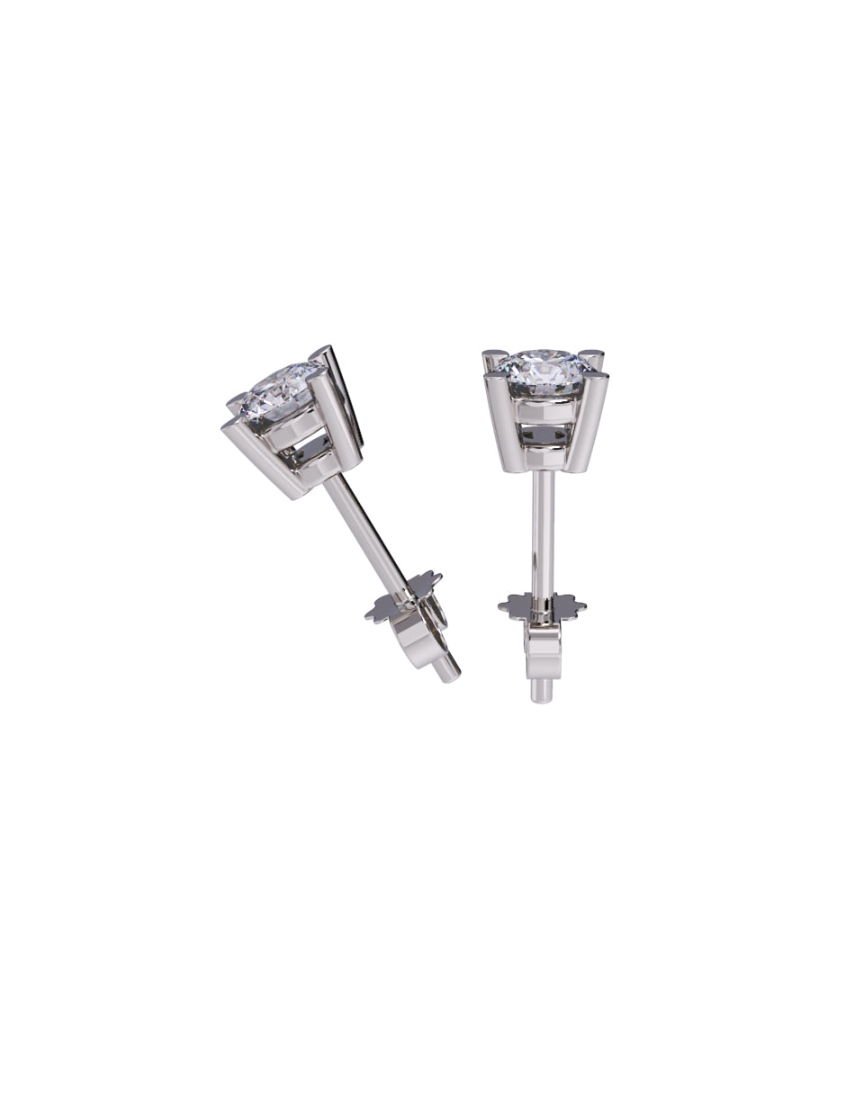 Aretes de Oro 14k con acabado pulido Zirconia Blanca (Z5061-20-E)-4