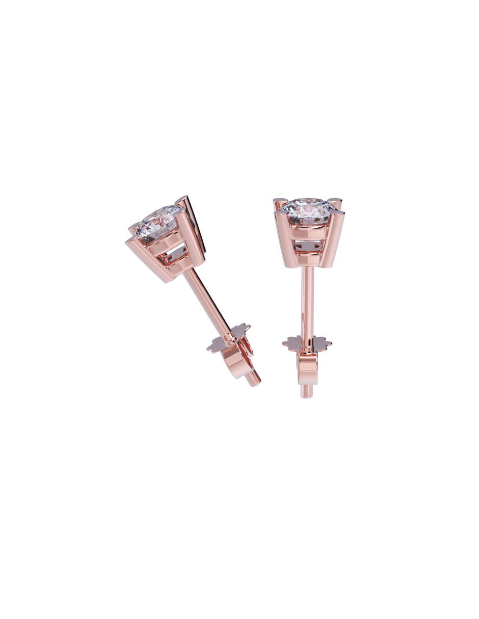 Aretes de Oro 14k con acabado pulido Zirconia Blanca (Z5061-20-E)-7