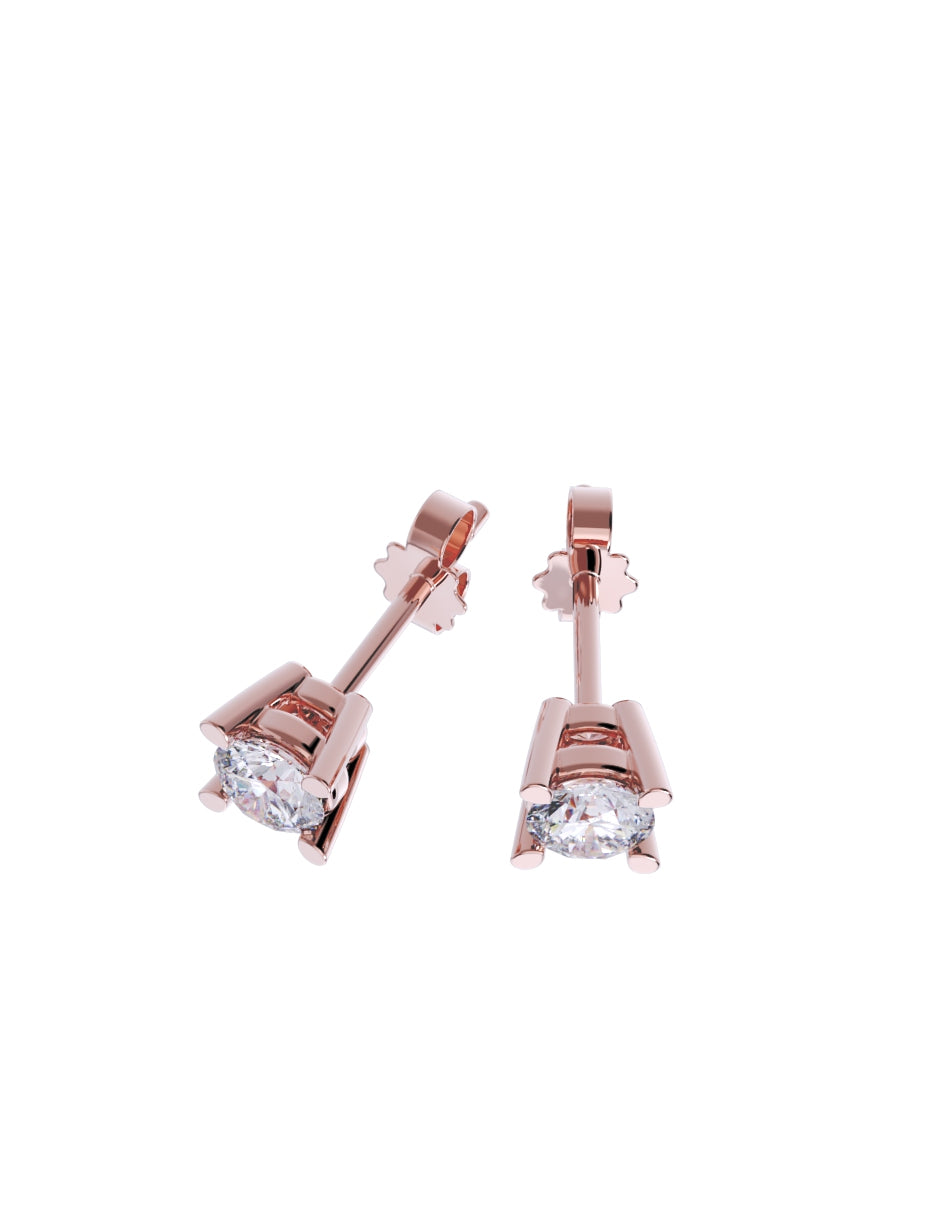 Aretes de Oro 14k con acabado pulido Zirconia Blanca (Z5061-20-E)-8