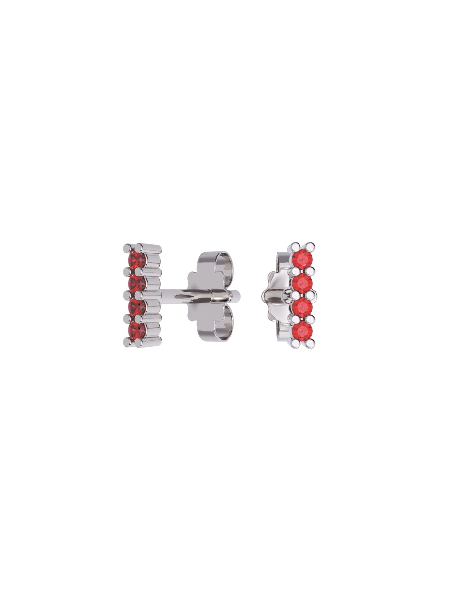 Aretes de Oro 14k con acabado pulido Zirconia Roja (Z4936-E)