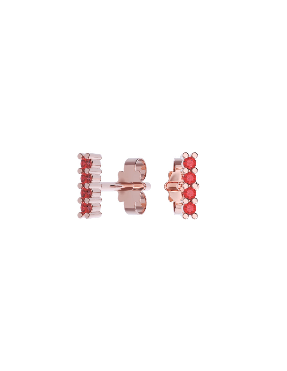 Aretes de Oro 14k con acabado pulido Zirconia Roja (Z4936-E)-3