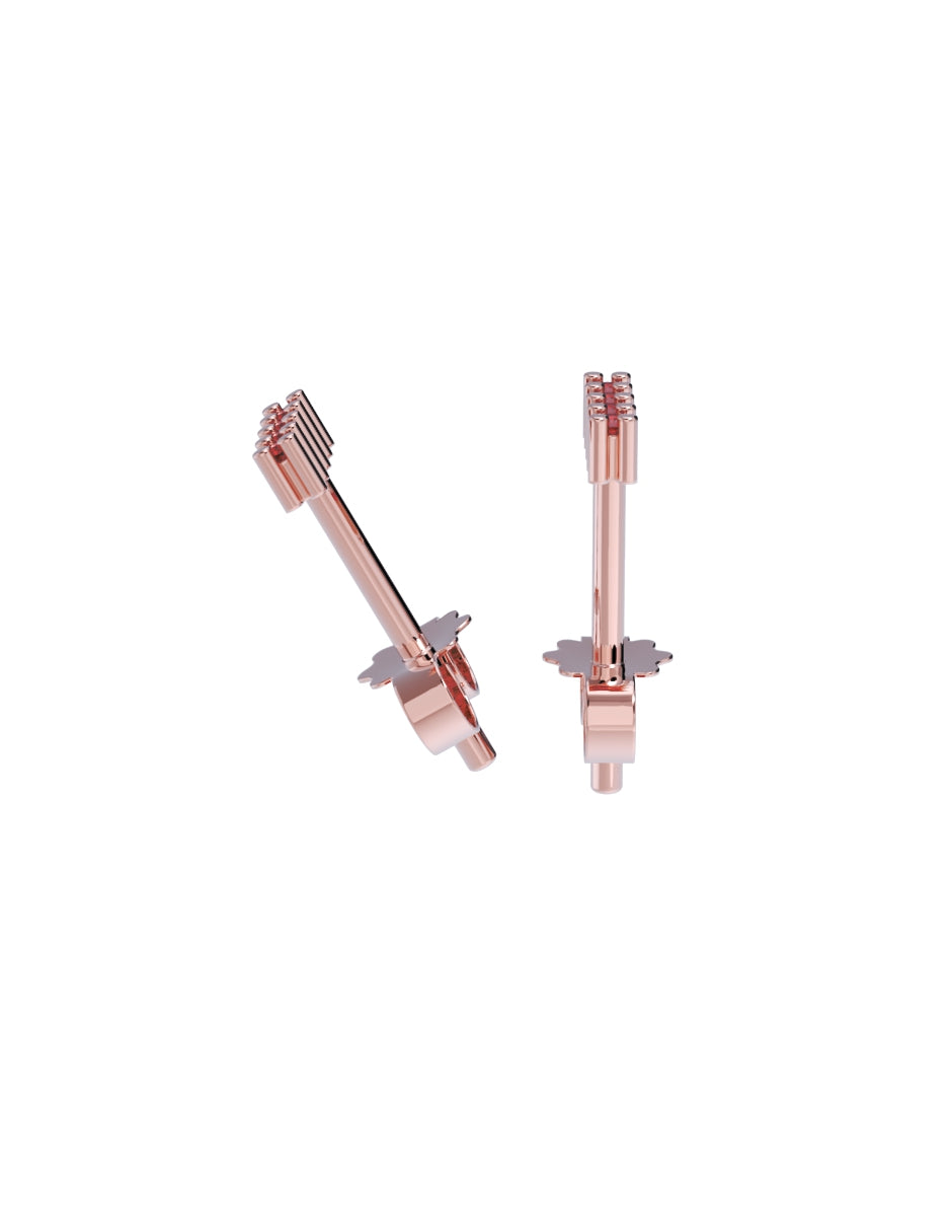 Aretes de Oro 14k con acabado pulido Zirconia Roja (Z4936-E)6