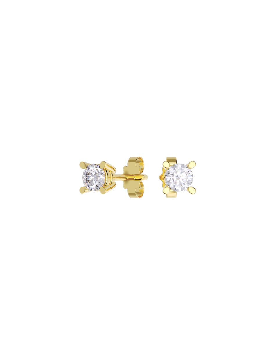 Aretes de Oro 14k con acabado pulido con Zirconia Blanca (Z5061-10-E)