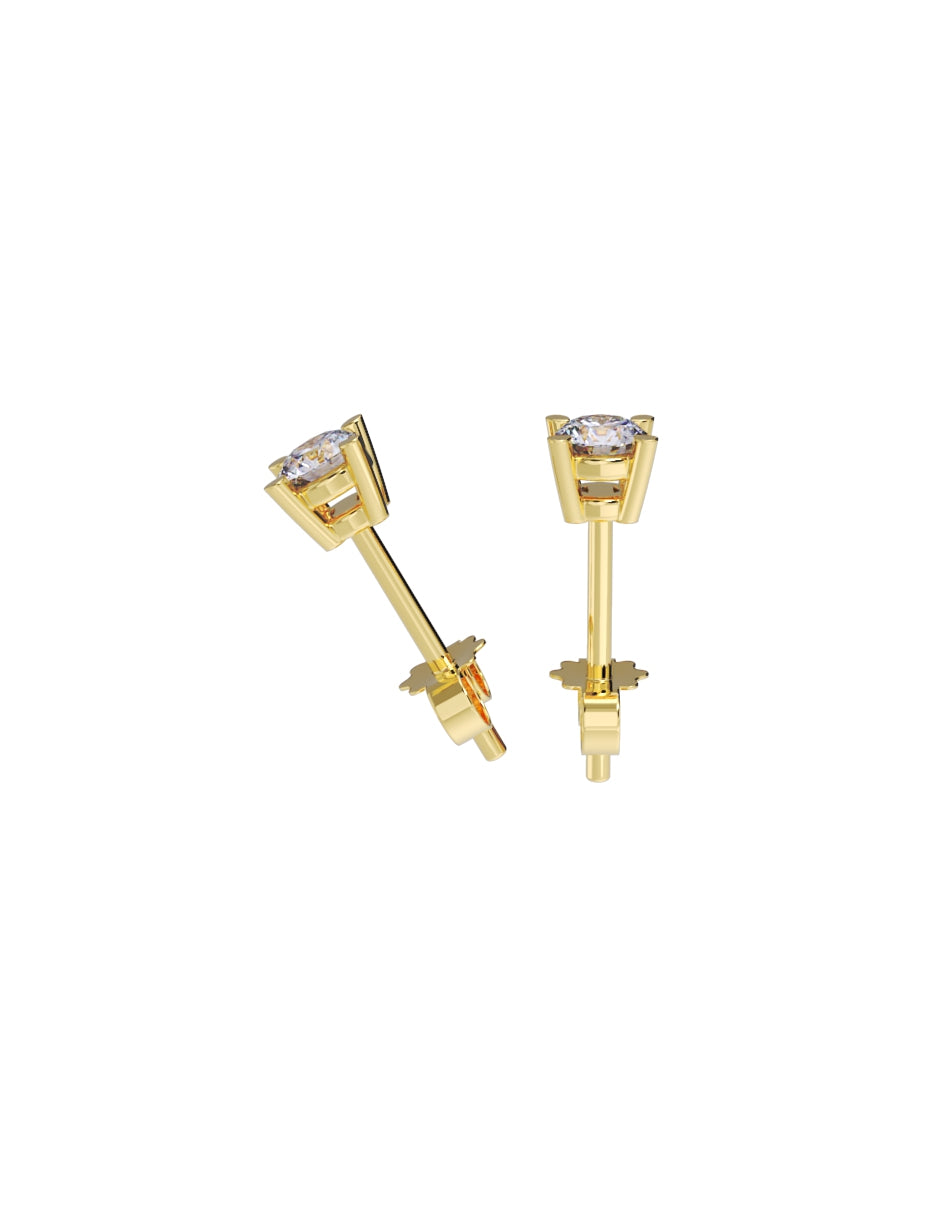 Aretes de Oro 14k con acabado pulido con Zirconia Blanca (Z5061-10-E)-1