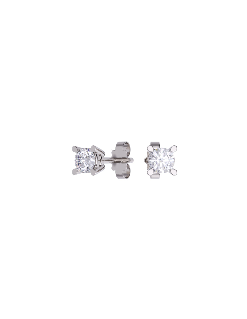 Aretes de Oro 14k con acabado pulido con Zirconia Blanca (Z5061-10-E)3
