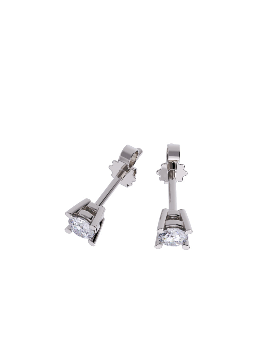 Aretes de Oro 14k con acabado pulido con Zirconia Blanca (Z5061-10-E)-5