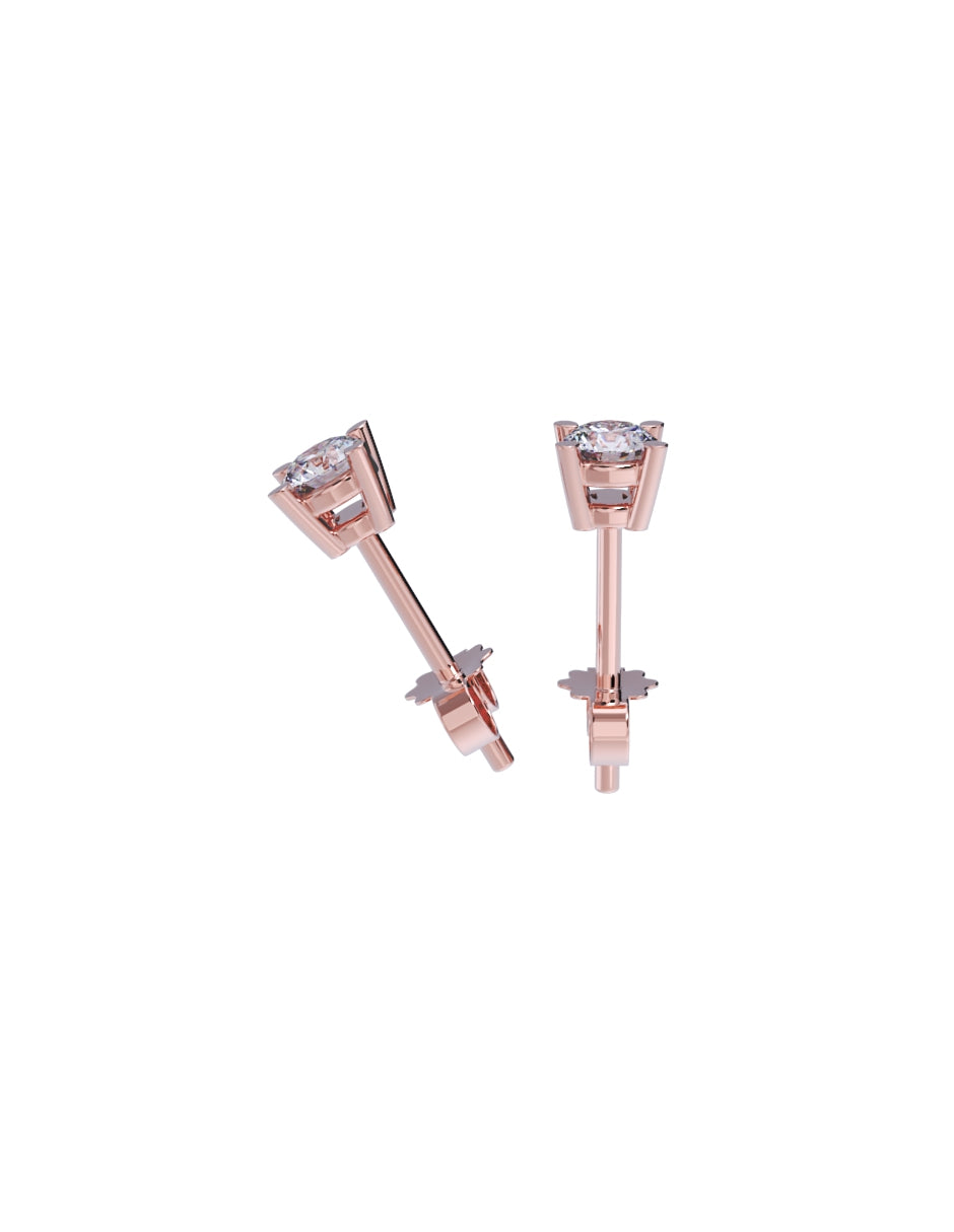 Aretes de Oro 14k con acabado pulido con Zirconia Blanca (Z5061-10-E)-7