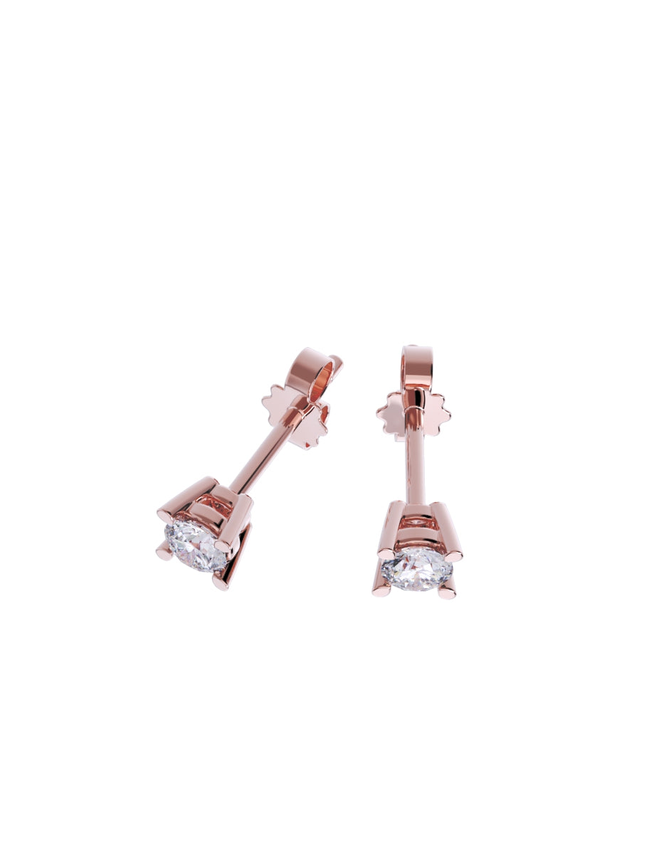 Aretes de Oro 14k con acabado pulido con Zirconia Blanca (Z5061-10-E)-8