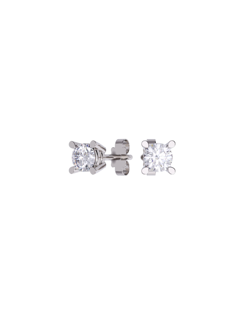 Aretes de Oro 14k con acabado pulido con Zirconia Blanca (Z5061-15-E)-3