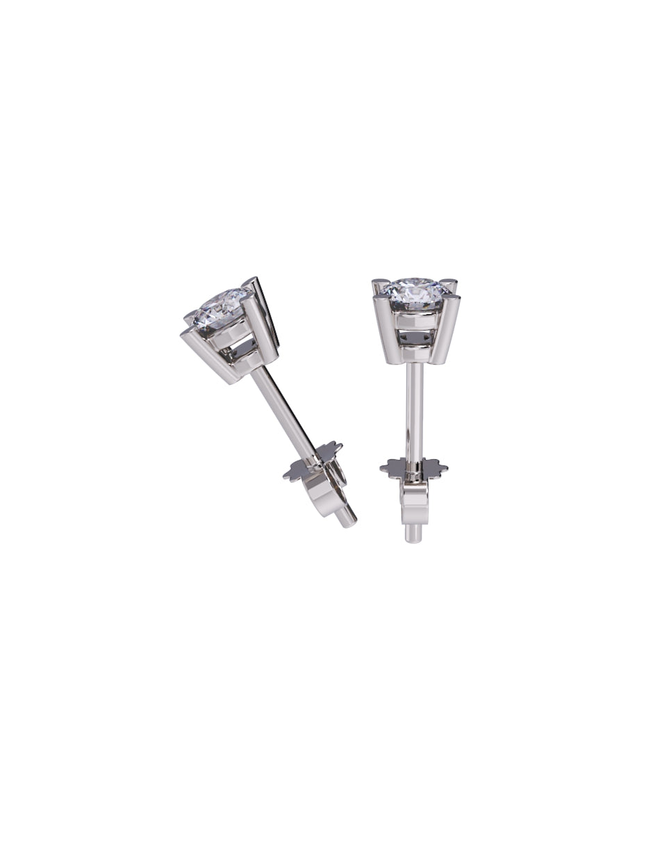 Aretes de Oro 14k con acabado pulido con Zirconia Blanca (Z5061-15-E)-4