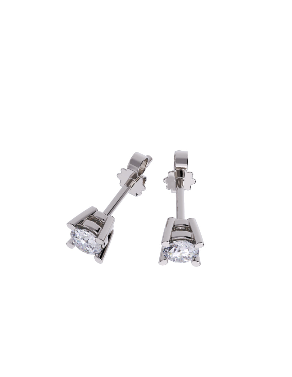 Aretes de Oro 14k con acabado pulido con Zirconia Blanca (Z5061-15-E)-5