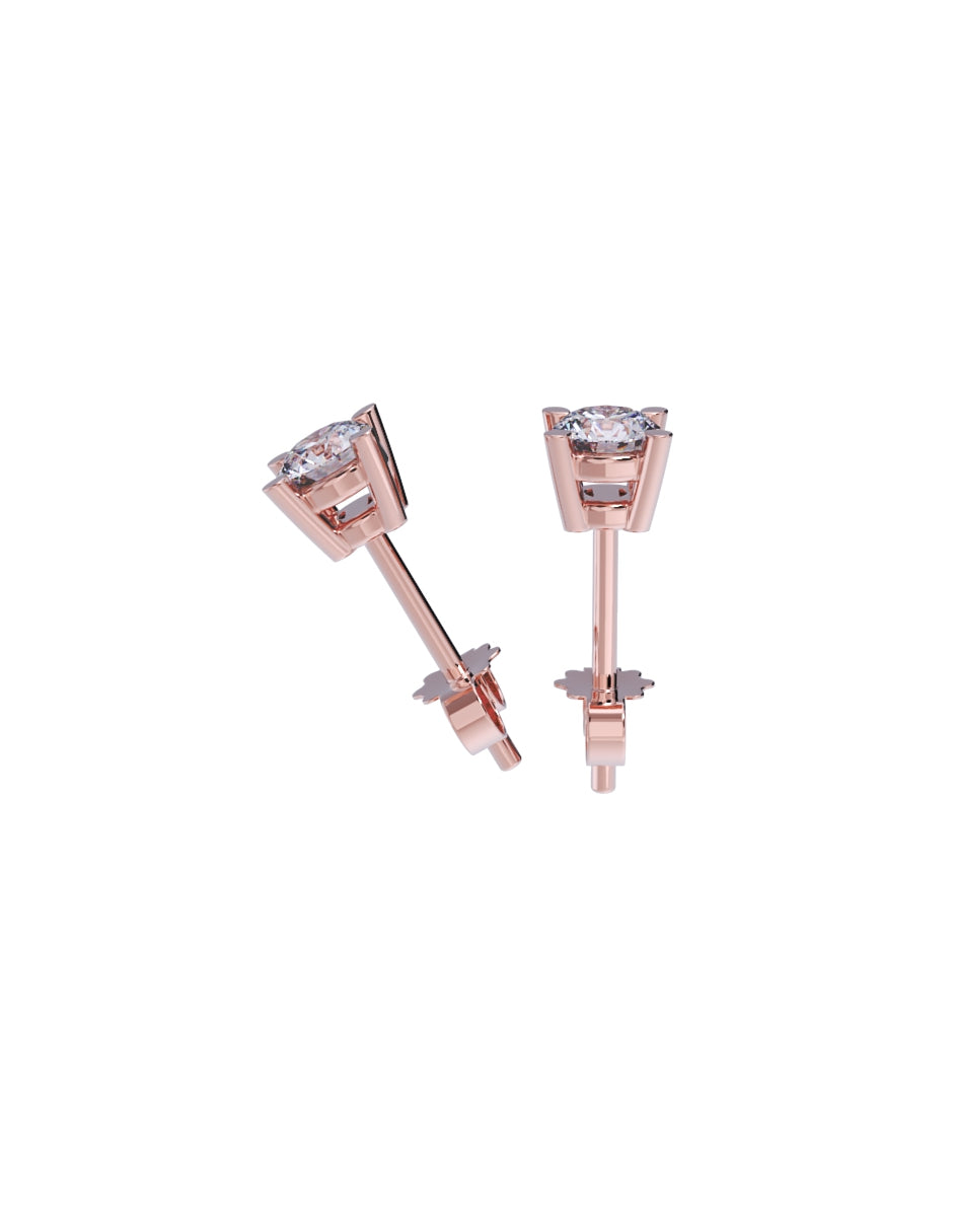 Aretes de Oro 14k con acabado pulido con Zirconia Blanca (Z5061-15-E)-6