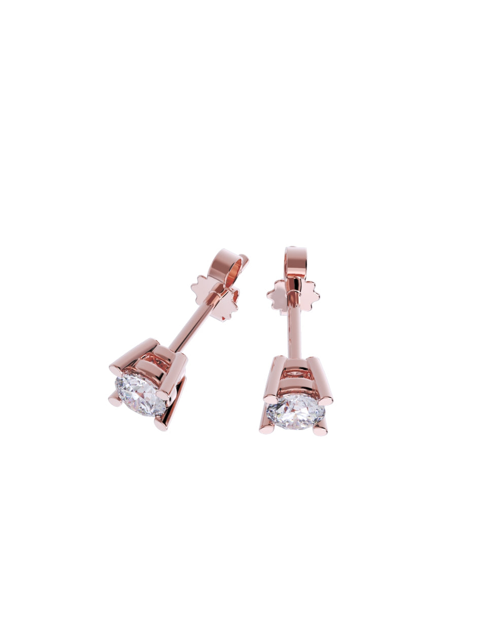 Aretes de Oro 14k con acabado pulido con Zirconia Blanca (Z5061-15-E)-8