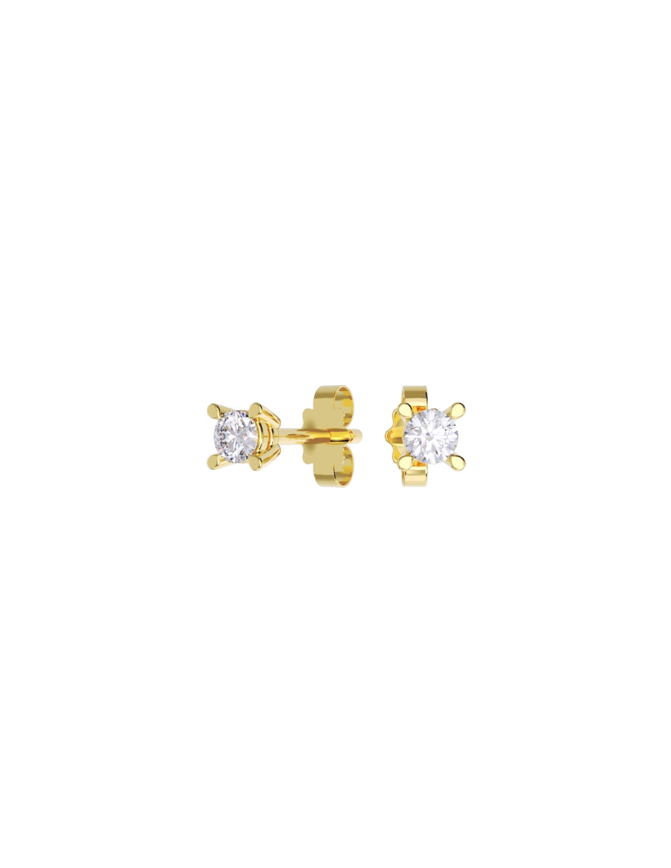 Aretes de Oro 14k con acabado pulido con Zirconia Blanca (Z5061-5-E)