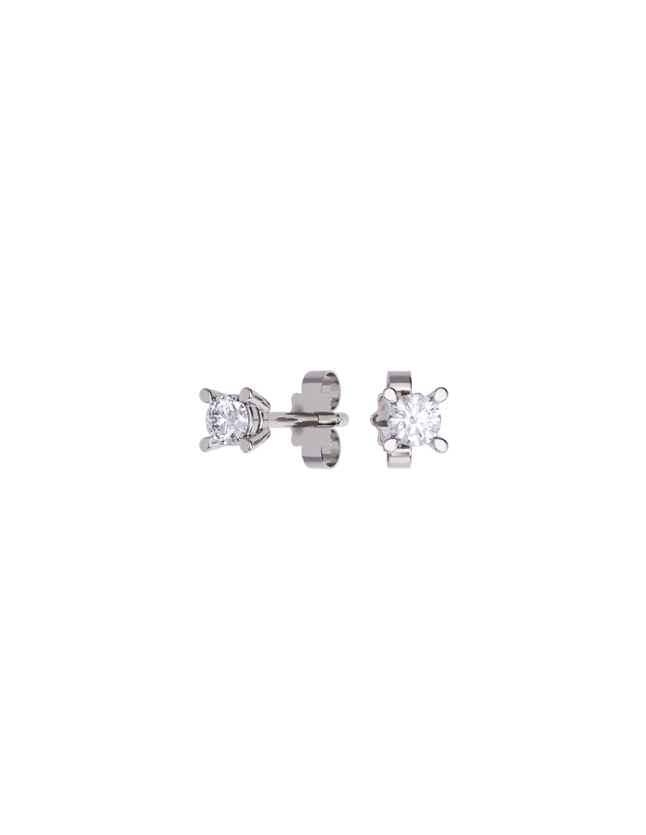 Aretes de Oro 14k con acabado pulido con Zirconia Blanca (Z5061-5-E)-3