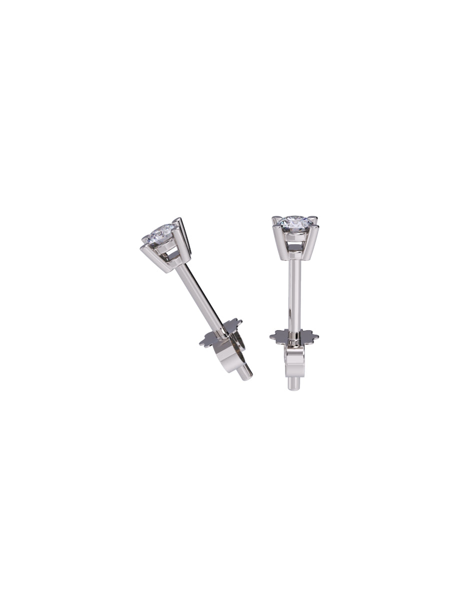 Aretes de Oro 14k con acabado pulido con Zirconia Blanca (Z5061-5-E)-4