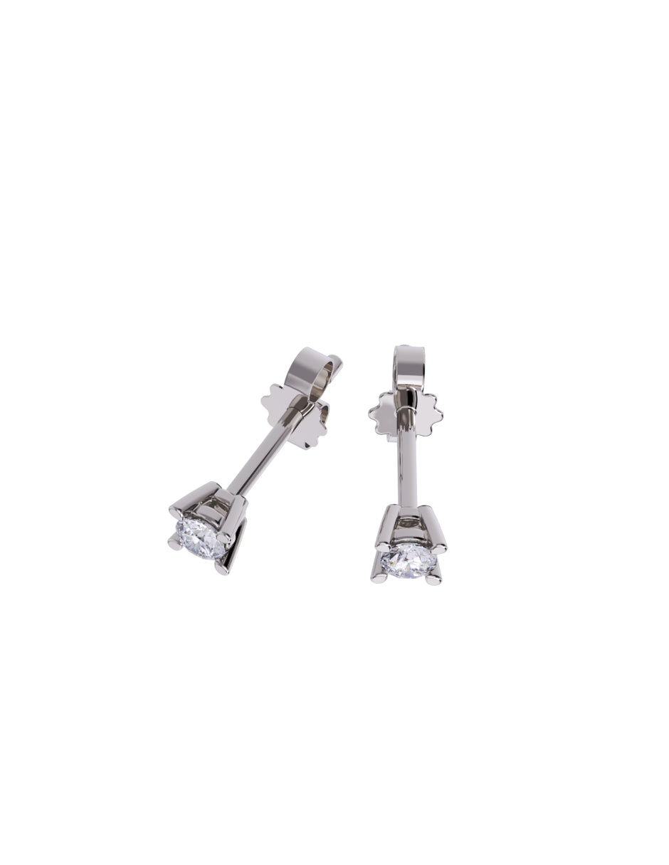 Aretes de Oro 14k con acabado pulido con Zirconia Blanca (Z5061-5-E)-5