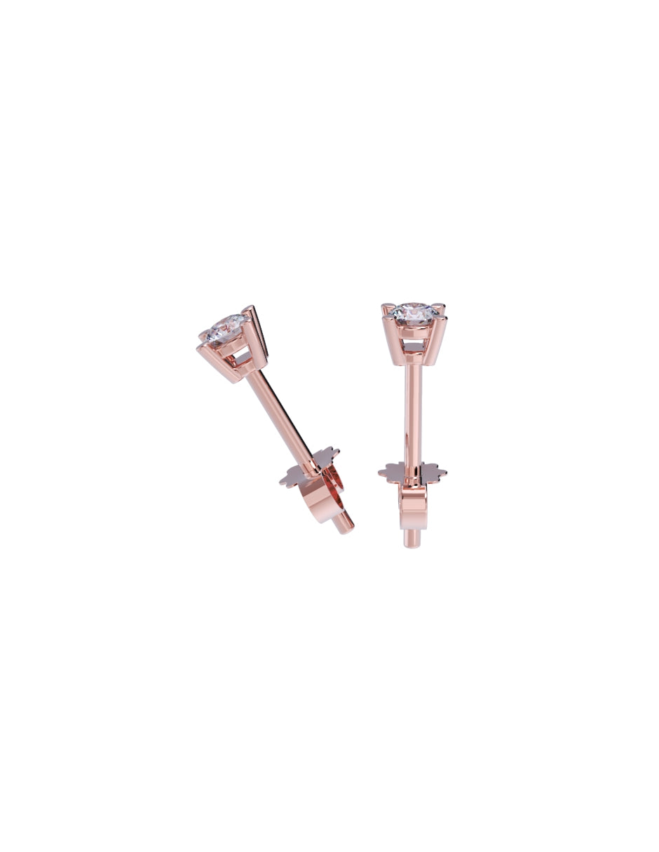 Aretes de Oro 14k con acabado pulido con Zirconia Blanca (Z5061-5-E)-7