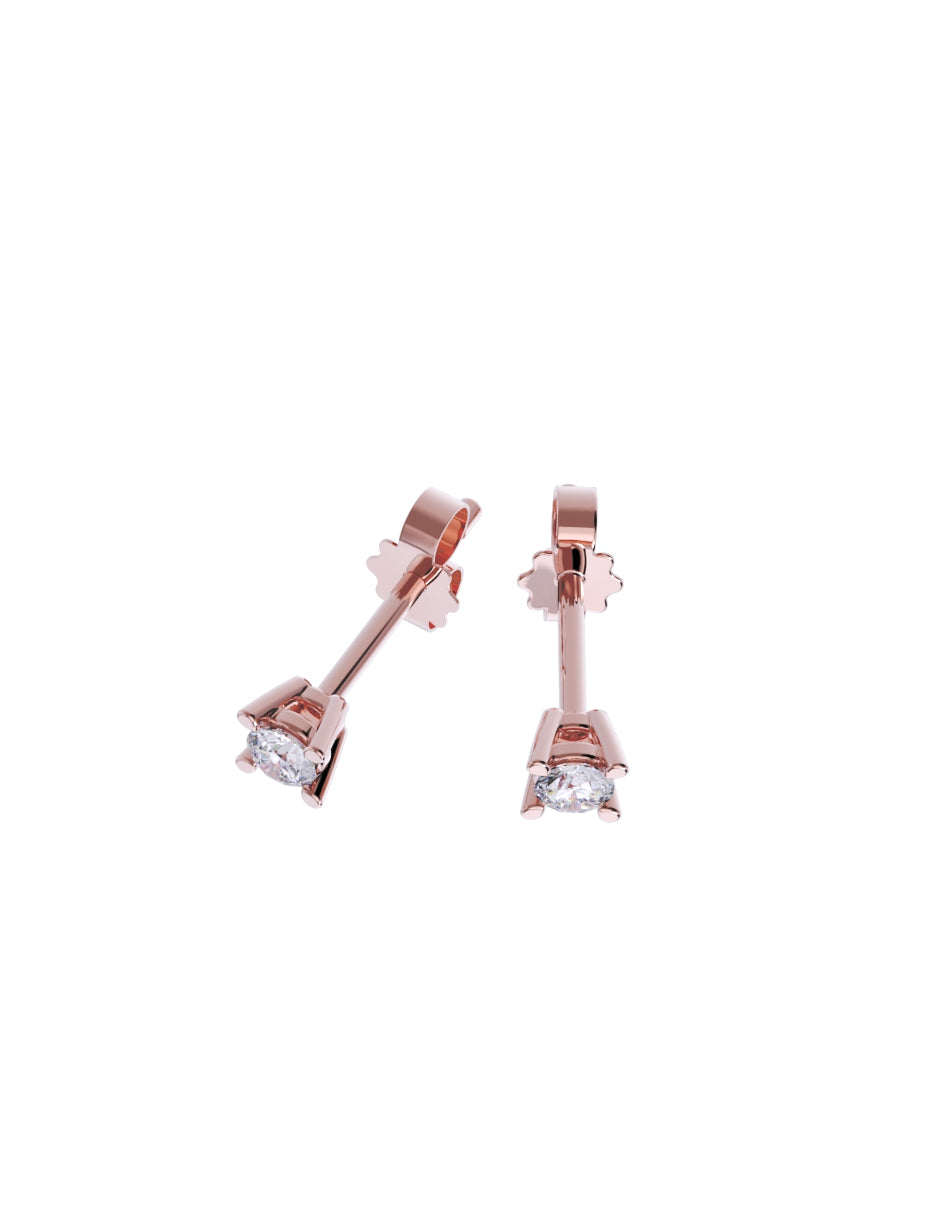 Aretes de Oro 14k con acabado pulido con Zirconia Blanca (Z5061-5-E)-8