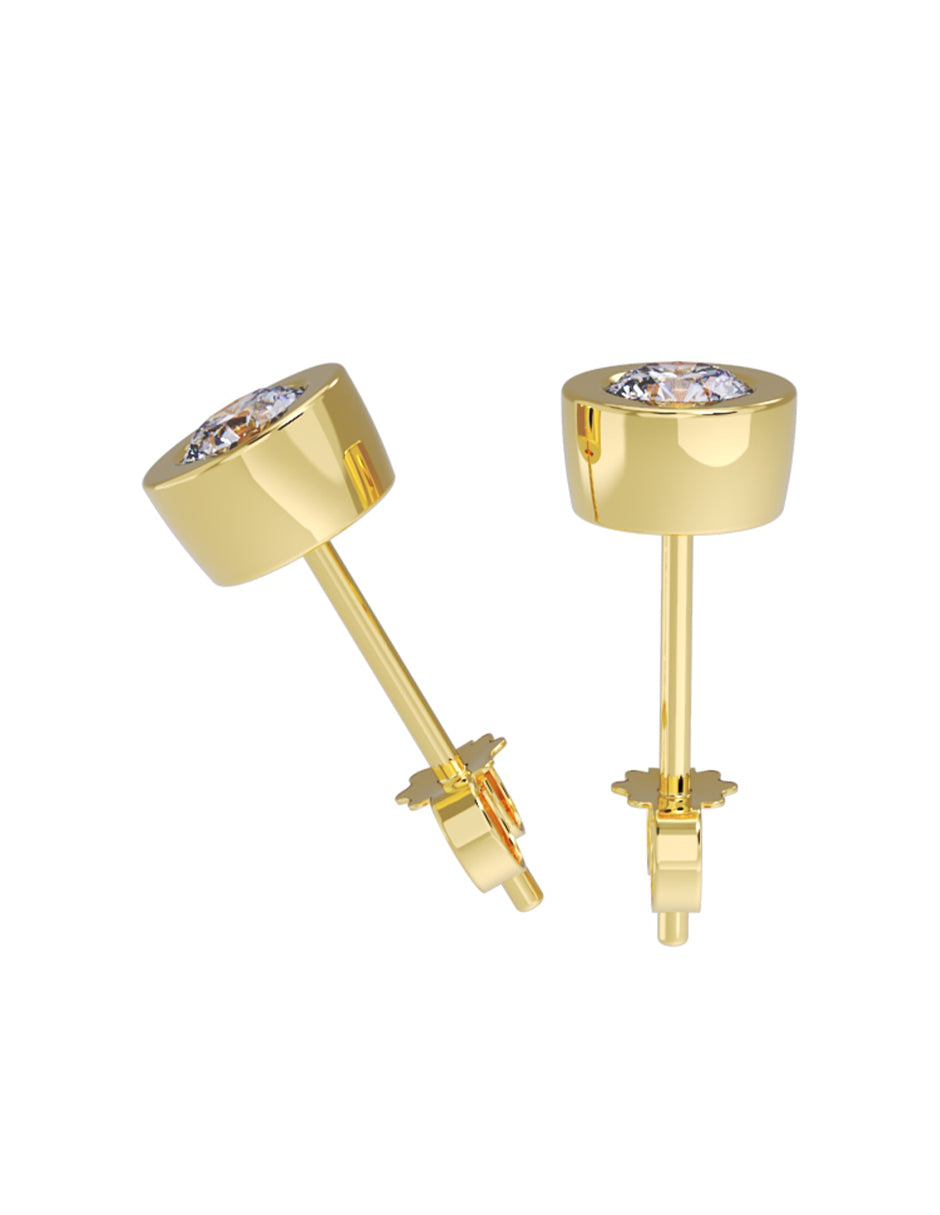 Aretes de Oro 14k con acabado pulido con Zirconia Blanca (Z5132-20-E)-1