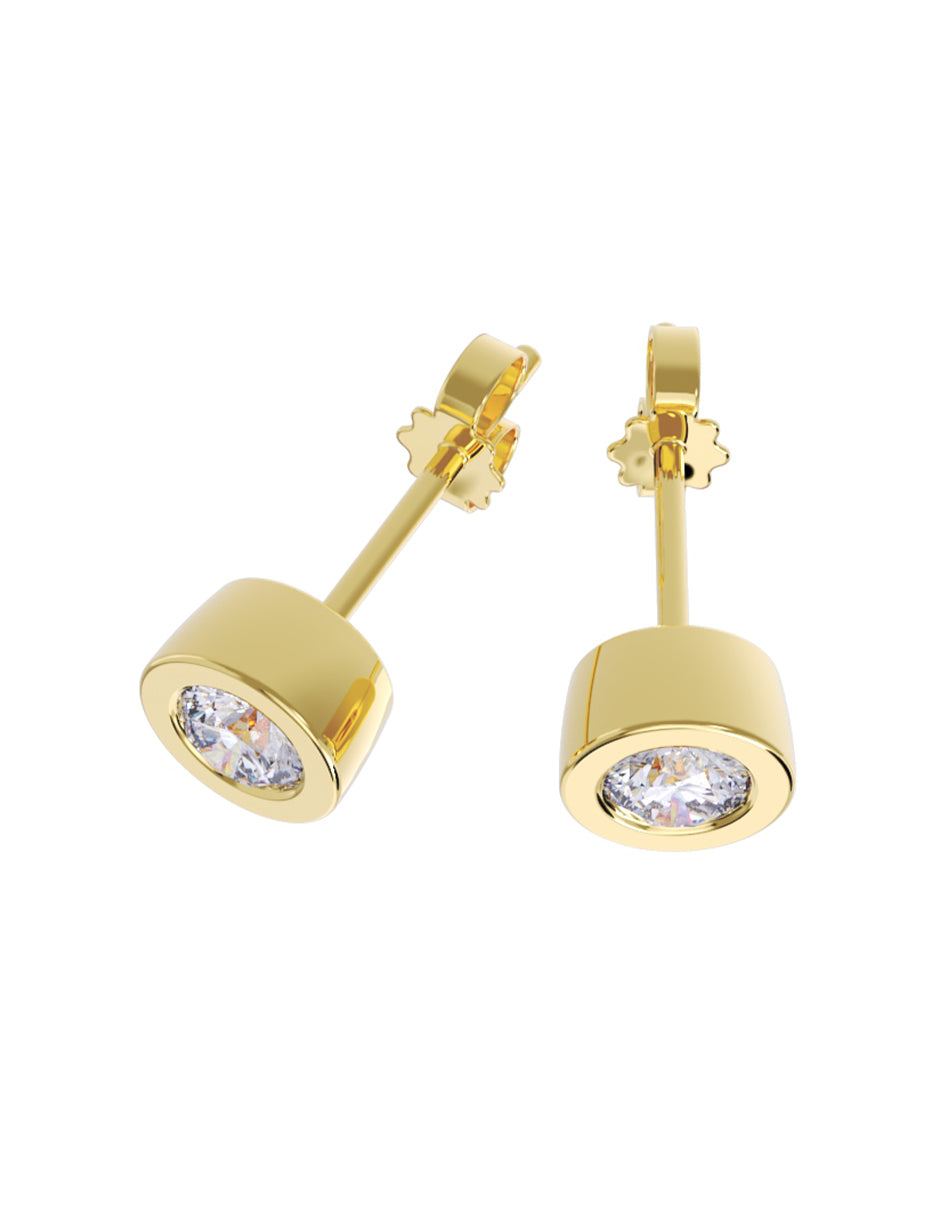 Aretes de Oro 14k con acabado pulido con Zirconia Blanca (Z5132-20-E)-2