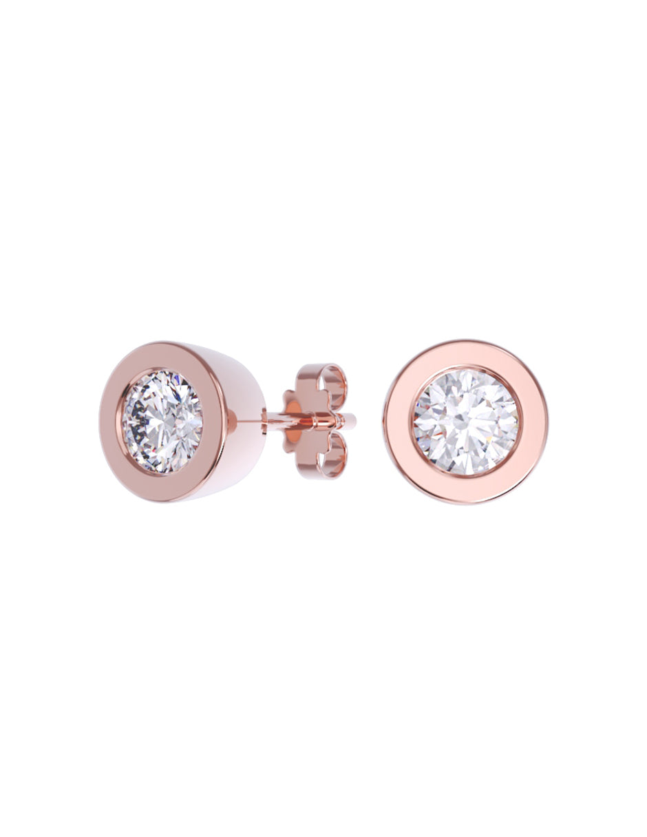 Aretes de Oro 14k con acabado pulido con Zirconia Blanca (Z5132-20-E)-3