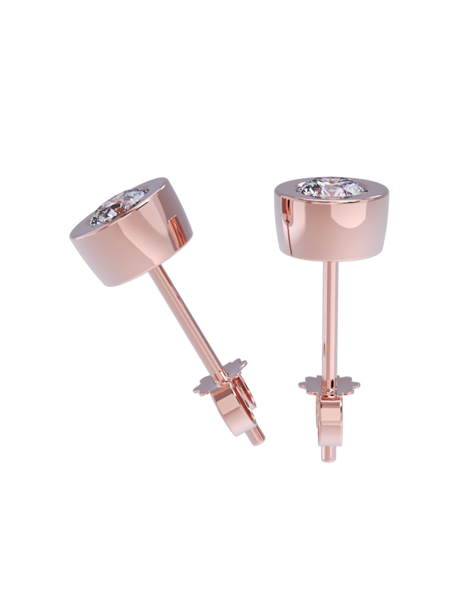 Aretes de Oro 14k con acabado pulido con Zirconia Blanca (Z5132-20-E)-4