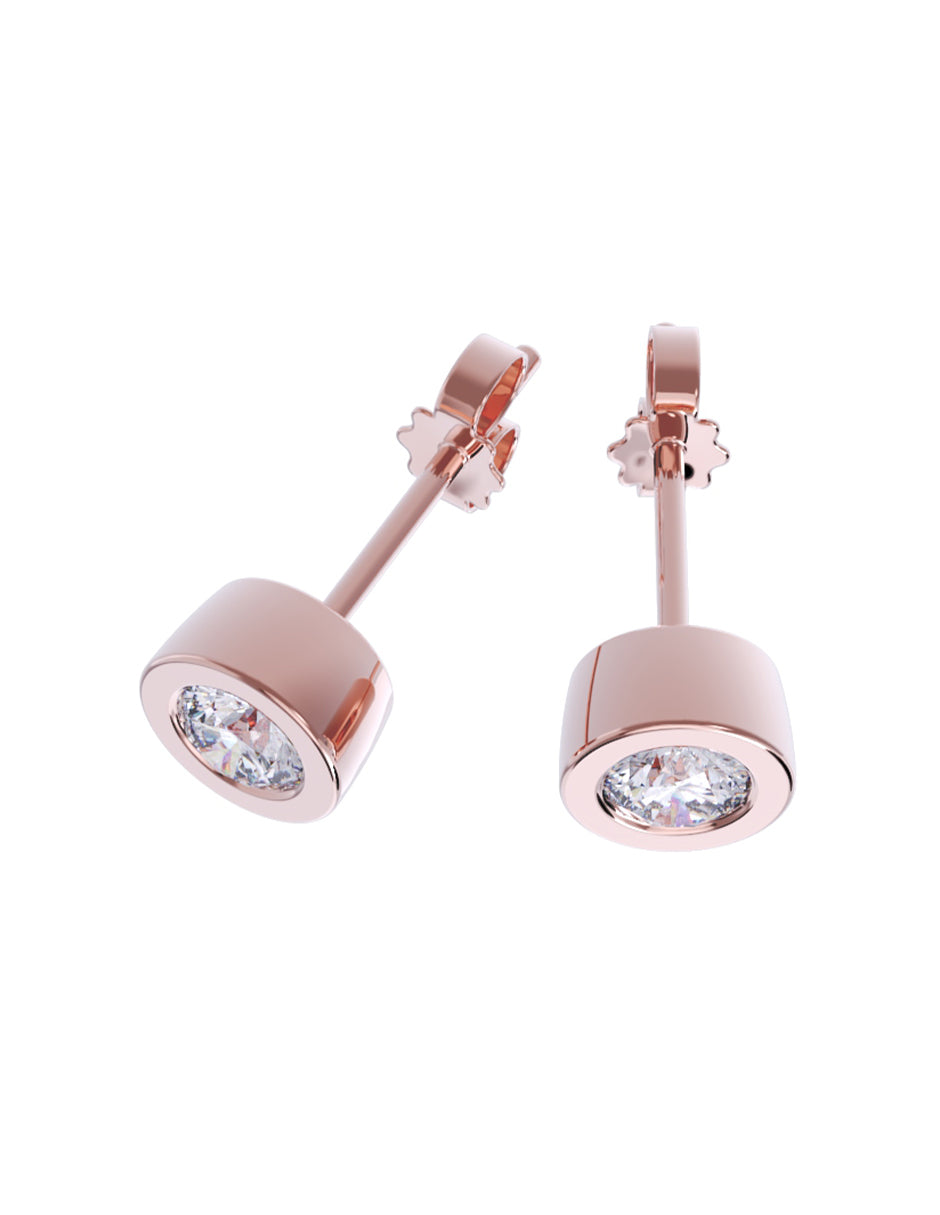 Aretes de Oro 14k con acabado pulido con Zirconia Blanca (Z5132-20-E)-5