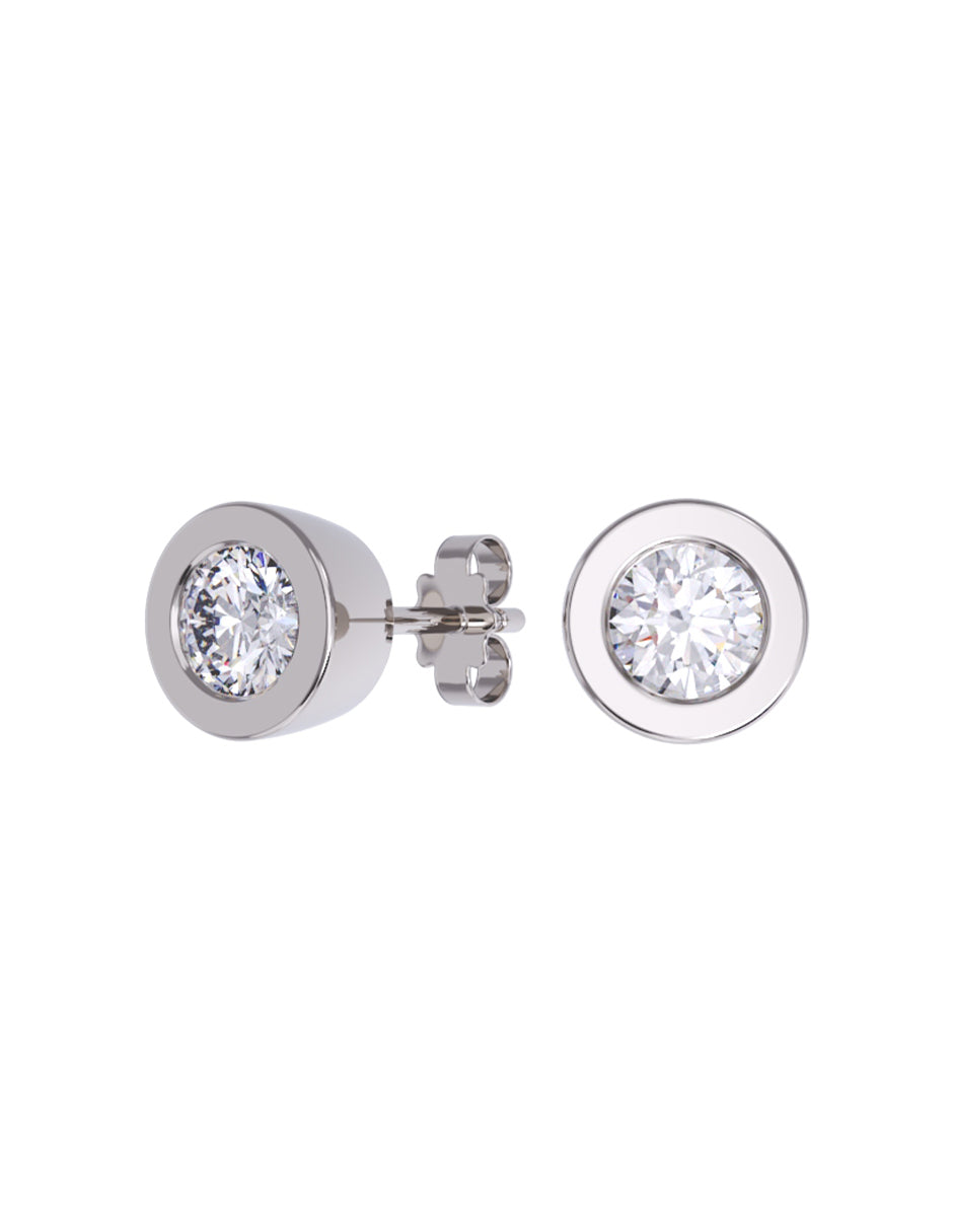 Aretes de Oro 14k con acabado pulido con Zirconia Blanca (Z5132-20-E)-6
