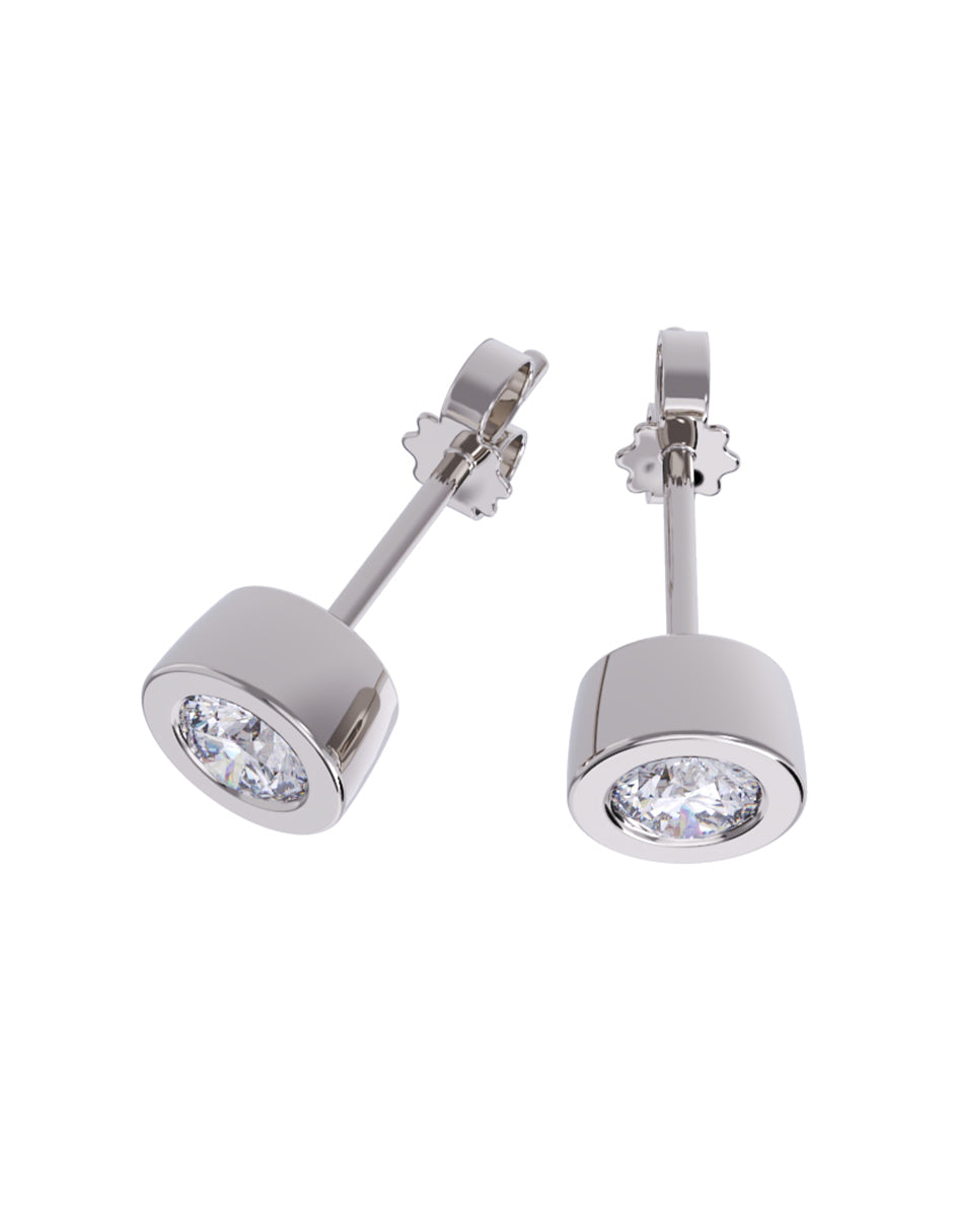 Aretes de Oro 14k con acabado pulido con Zirconia Blanca (Z5132-20-E)-8