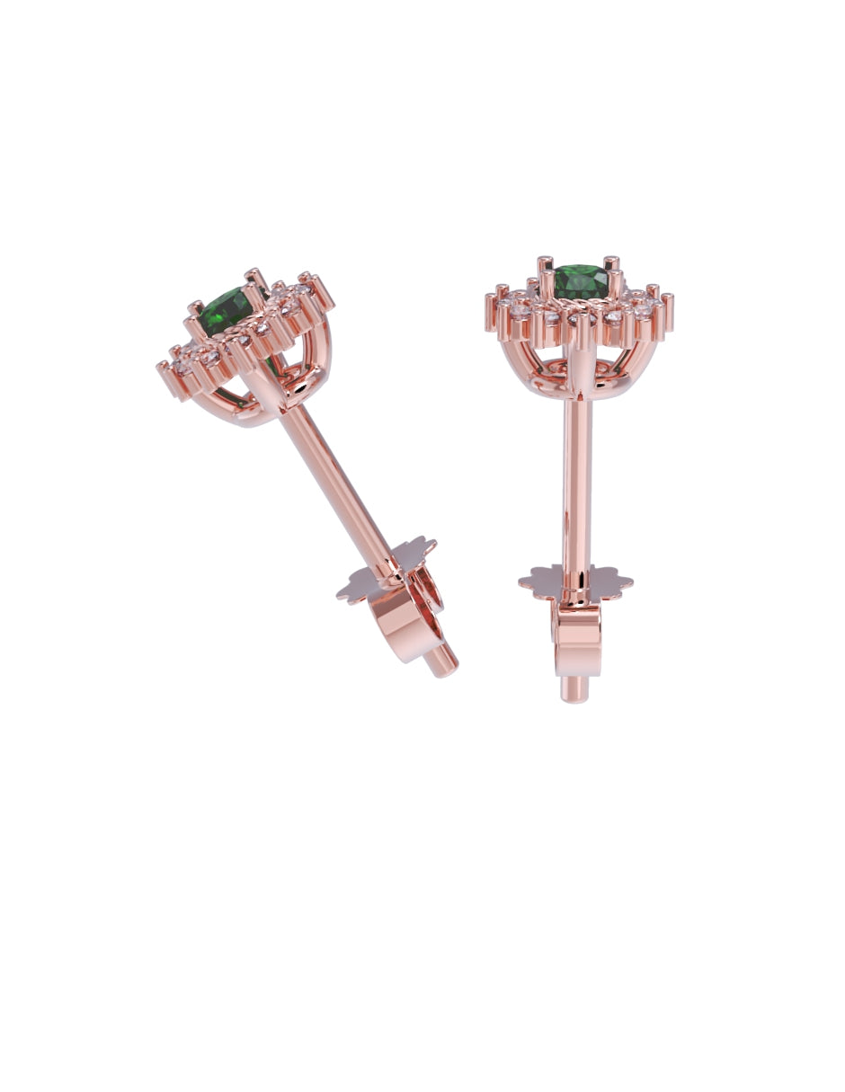 Aretes de Oro 14k con acabado pulido con Zirconia Verde (Z5028-E)-8