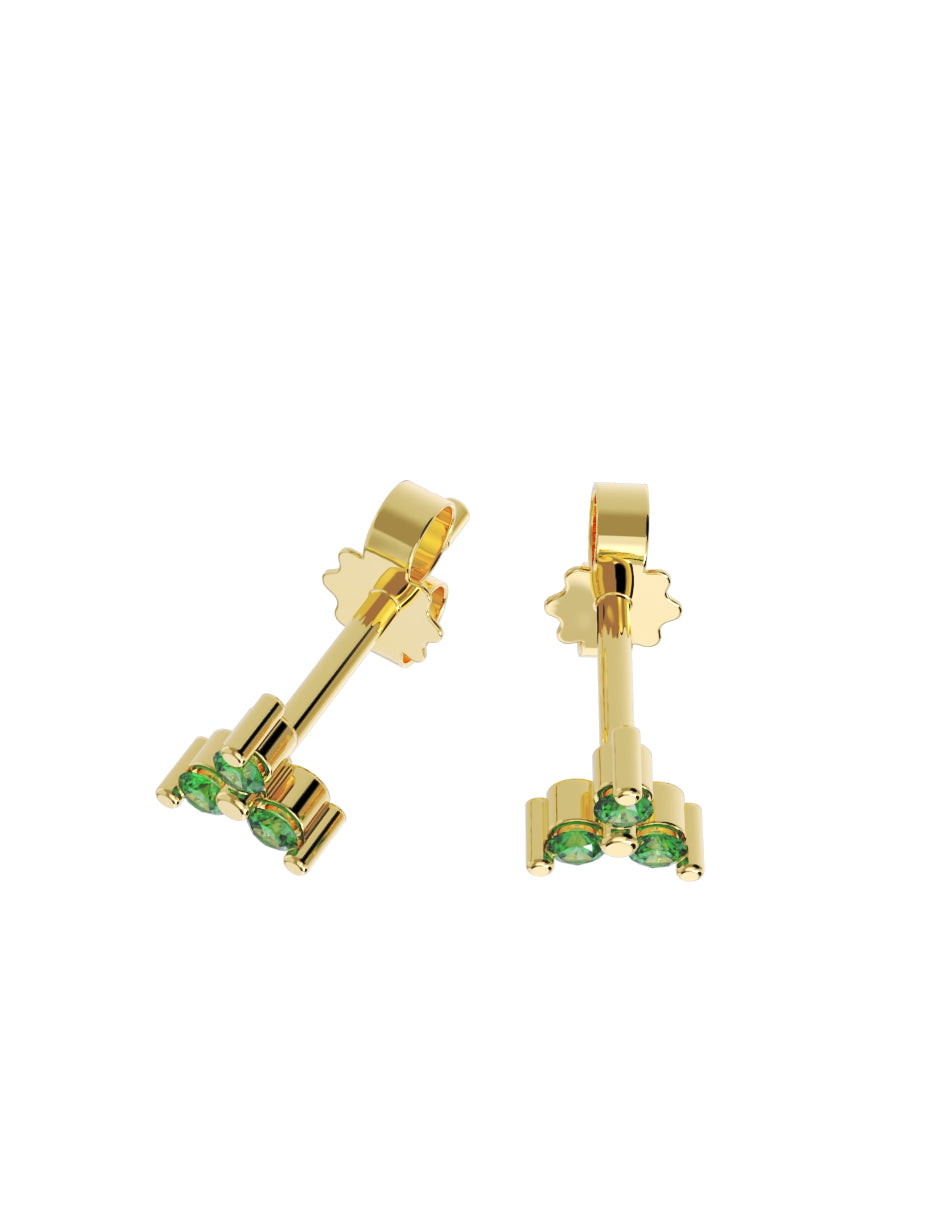Aretes de Oro 14k con acabado pulido con Zirconia (Z4926-E)-2