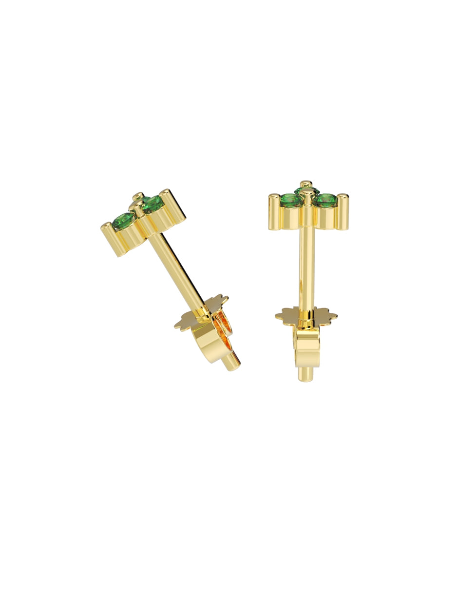 Aretes de Oro 14k con acabado pulido con Zirconia (Z4926-E)-3