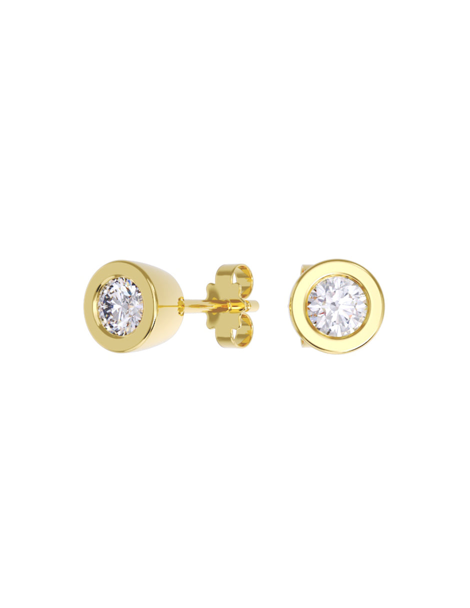 Aretes de Oro 14k con acabado pulido con Zirconia (Z5132-10-E)