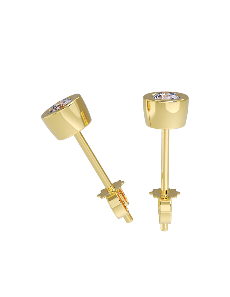 Aretes de Oro 14k con acabado pulido con Zirconia (Z5132-10-E)-1