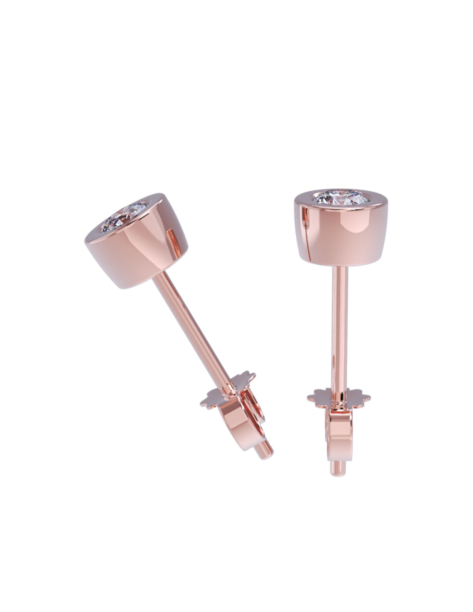 Aretes de Oro 14k con acabado pulido con Zirconia (Z5132-10-E)-4