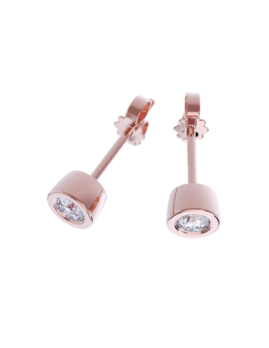 Aretes de Oro 14k con acabado pulido con Zirconia (Z5132-10-E)-5