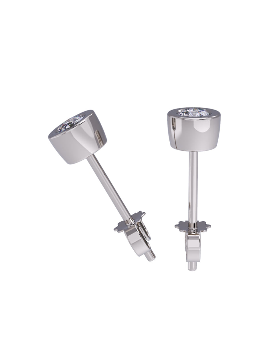 Aretes de Oro 14k con acabado pulido con Zirconia (Z5132-10-E)-7