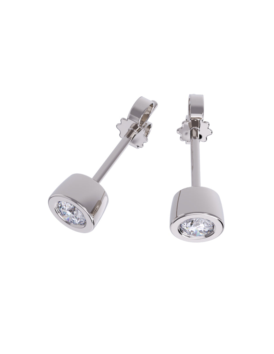 Aretes de Oro 14k con acabado pulido con Zirconia (Z5132-10-E)-8