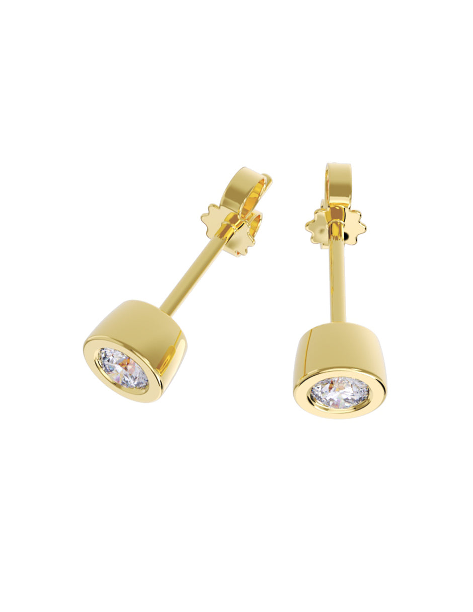 Aretes de Oro 14k con acabado pulido con Zirconia (Z5132-10-E)-2