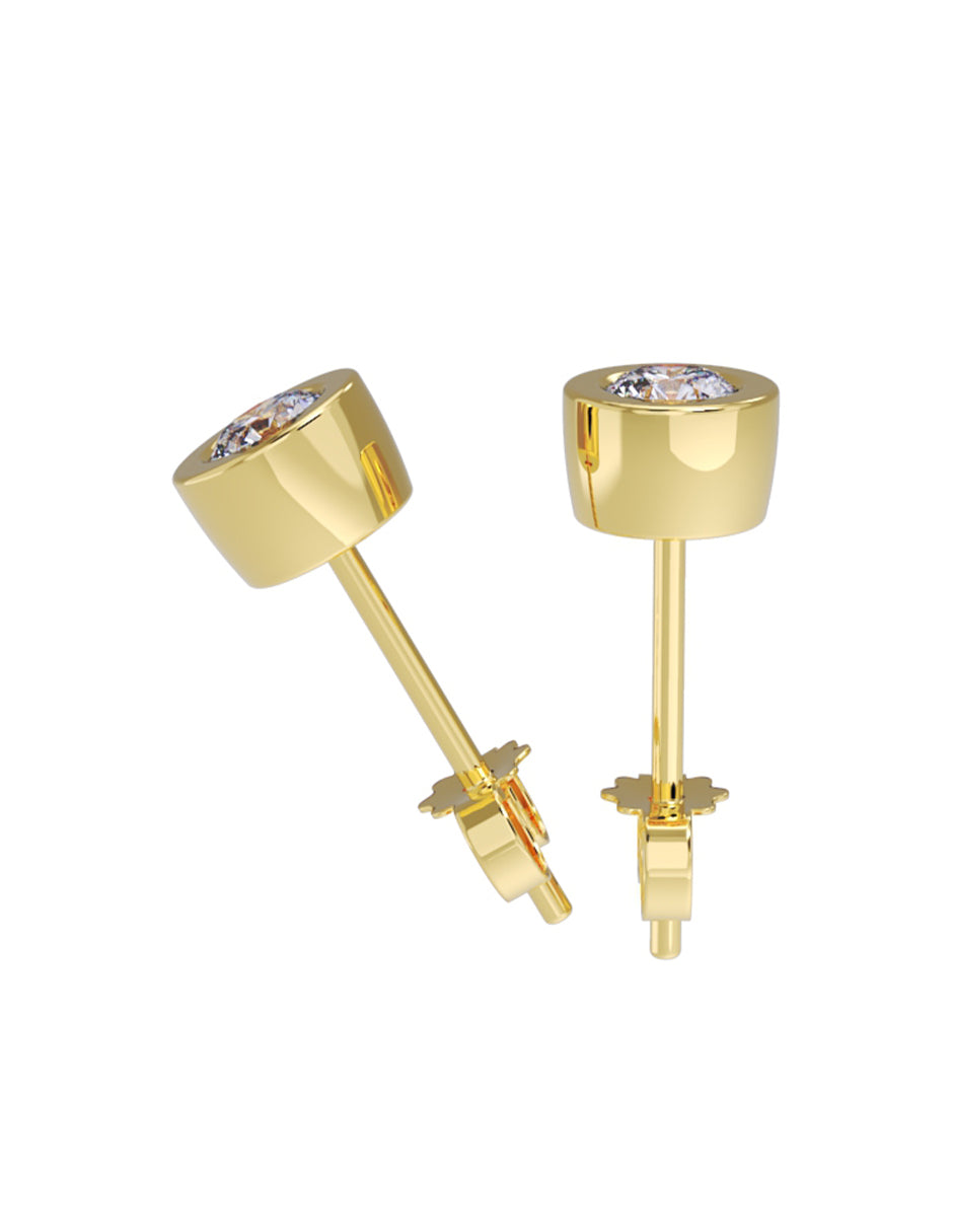 Aretes de Oro 14k con acabado pulido con Zirconia (Z5132-15-E)-1