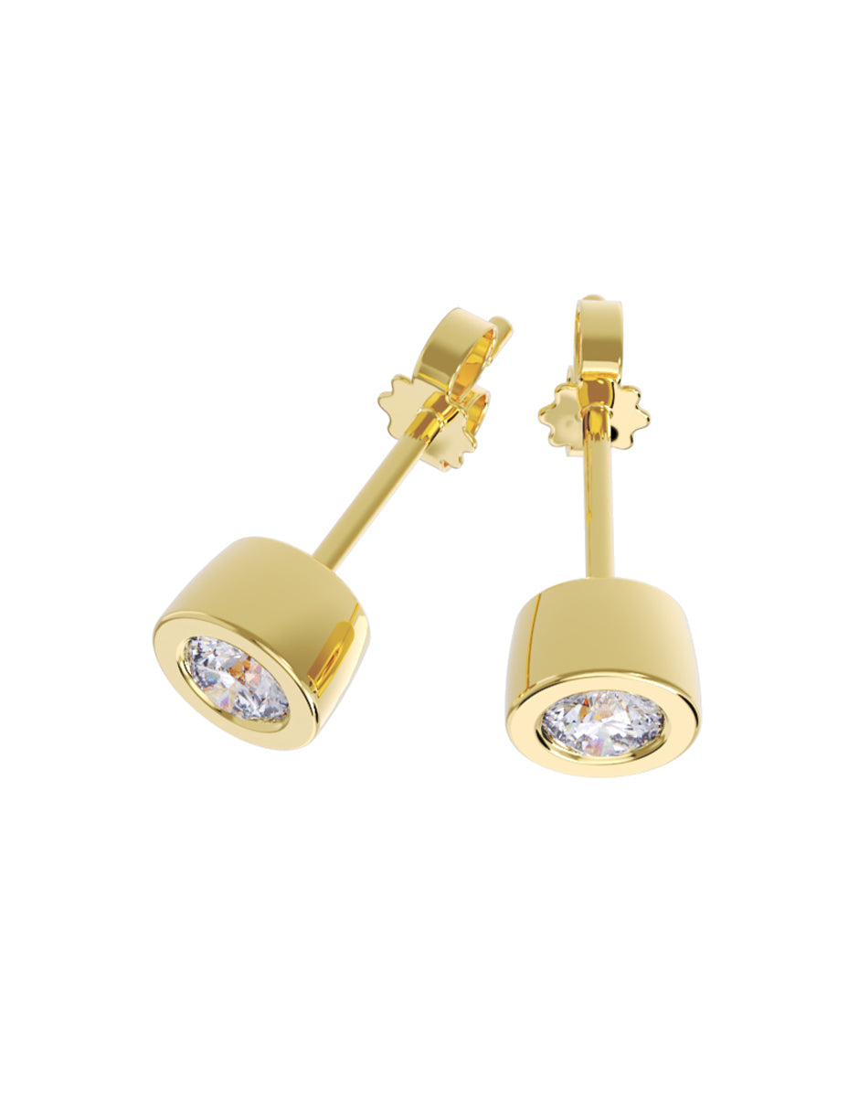 Aretes de Oro 14k con acabado pulido con Zirconia (Z5132-15-E)-2
