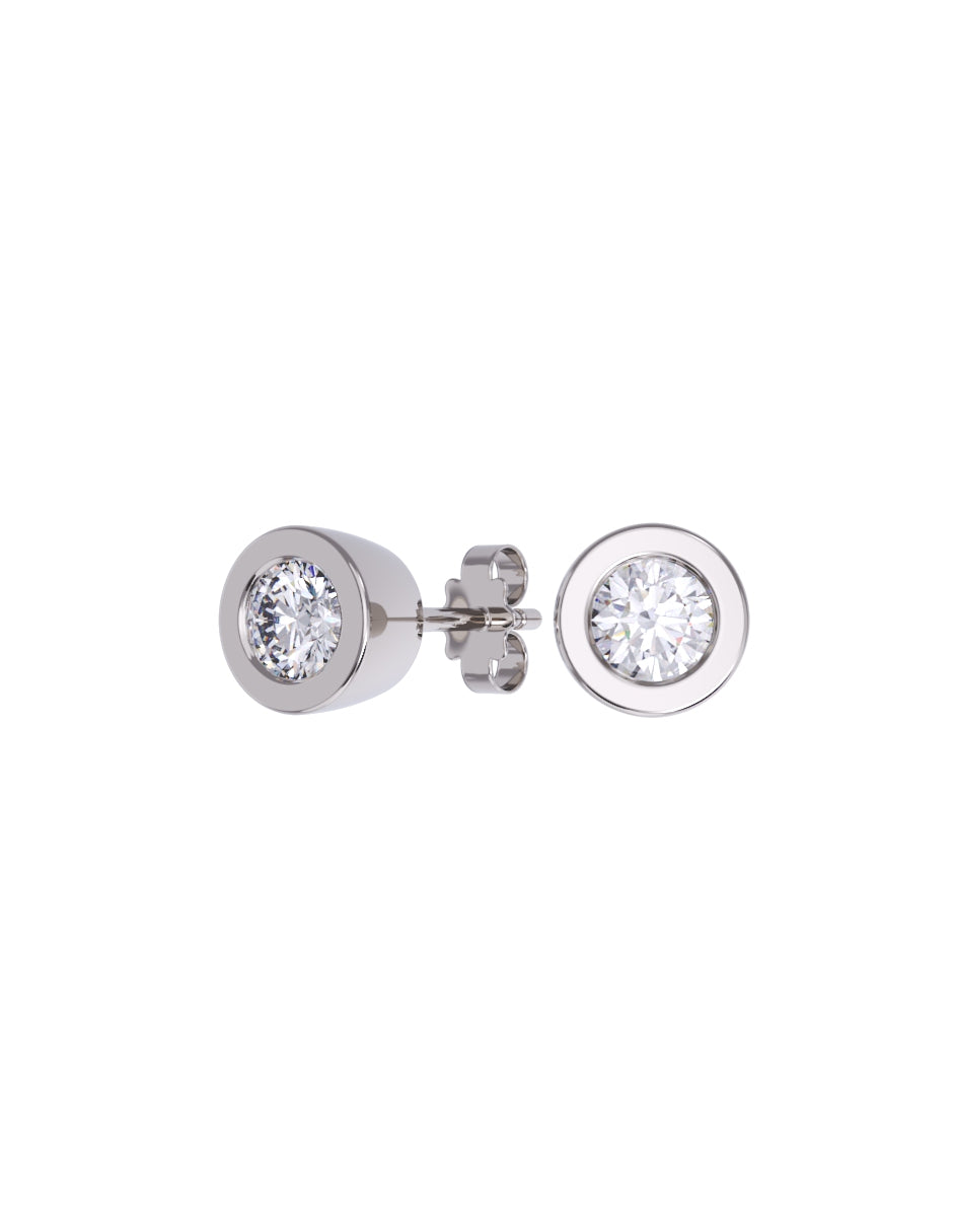 Aretes de Oro 14k con acabado pulido con Zirconia (Z5132-15-E)-3