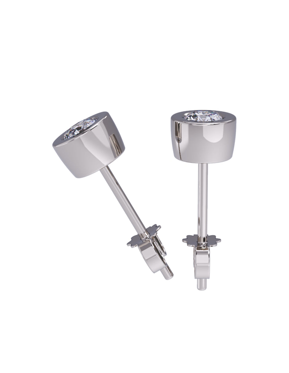 Aretes de Oro 14k con acabado pulido con Zirconia (Z5132-15-E)-4