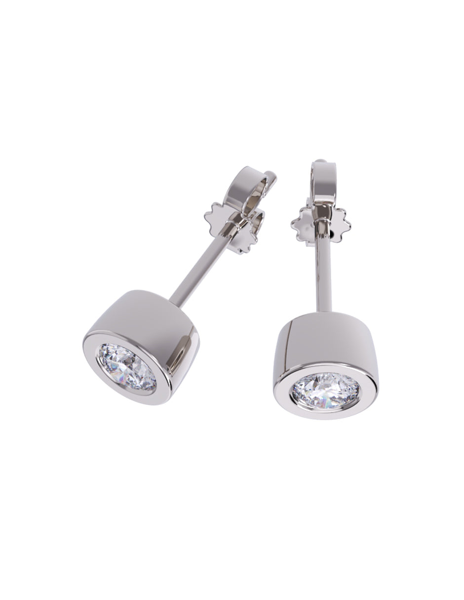 Aretes de Oro 14k con acabado pulido con Zirconia (Z5132-15-E)-5